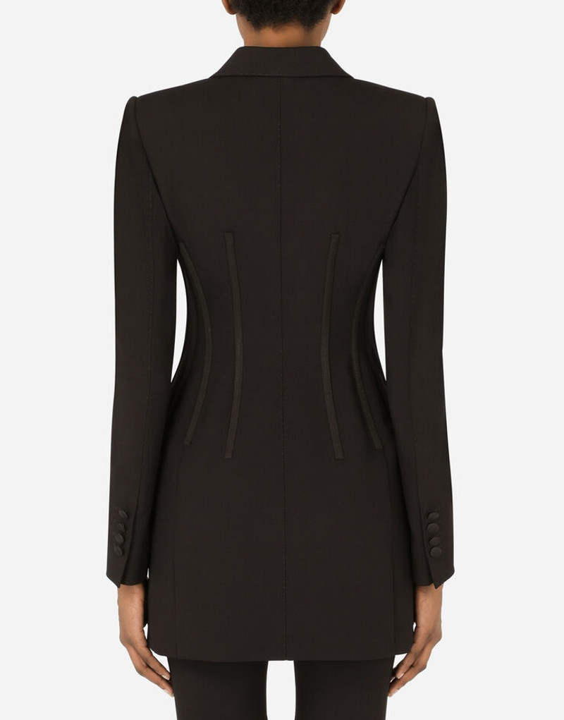Double-breasted woolen jacket with hook-and-eye fastenings 3
