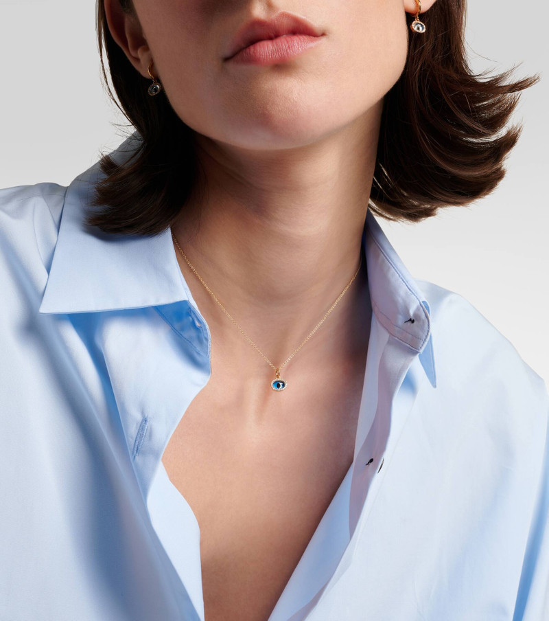 ILEANA MAKRI Mini Oval Eye 18kt gold necklace with diamonds outlook