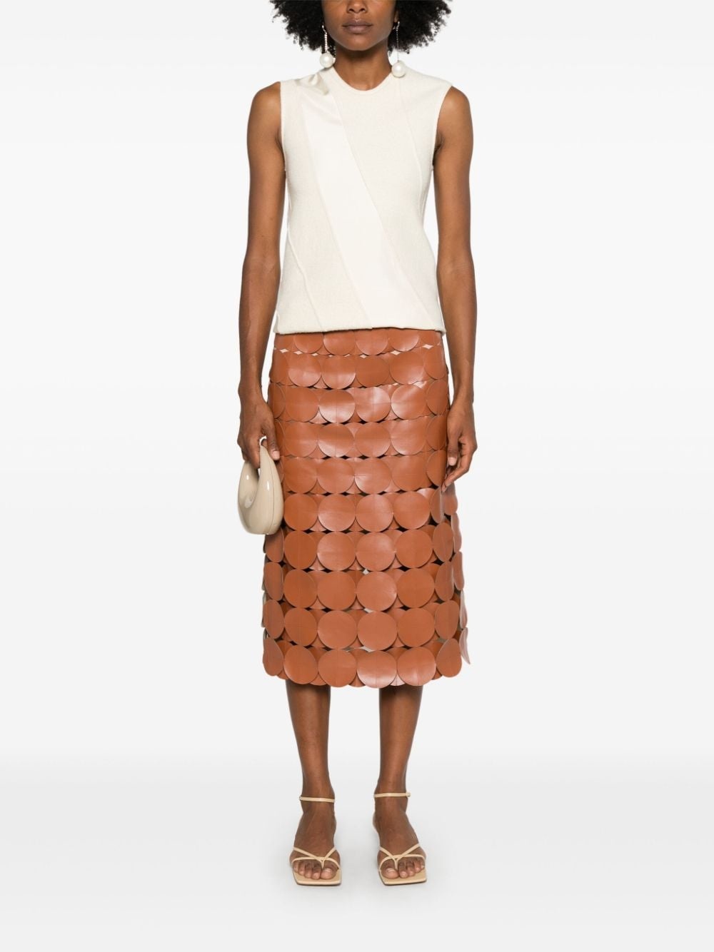 multi-circle layered midi skirt - 2