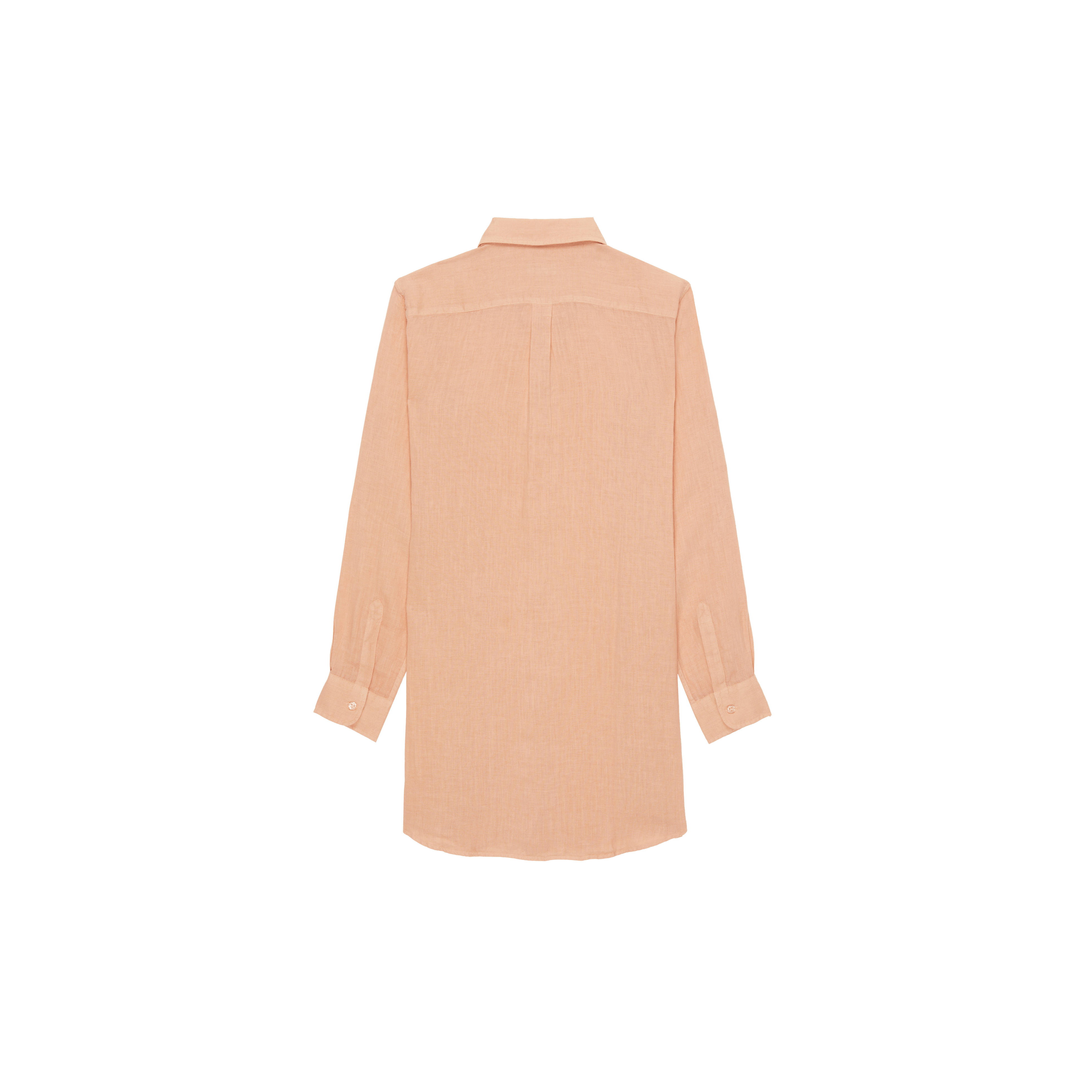 Women Linen Shirt Dress Solid - 2