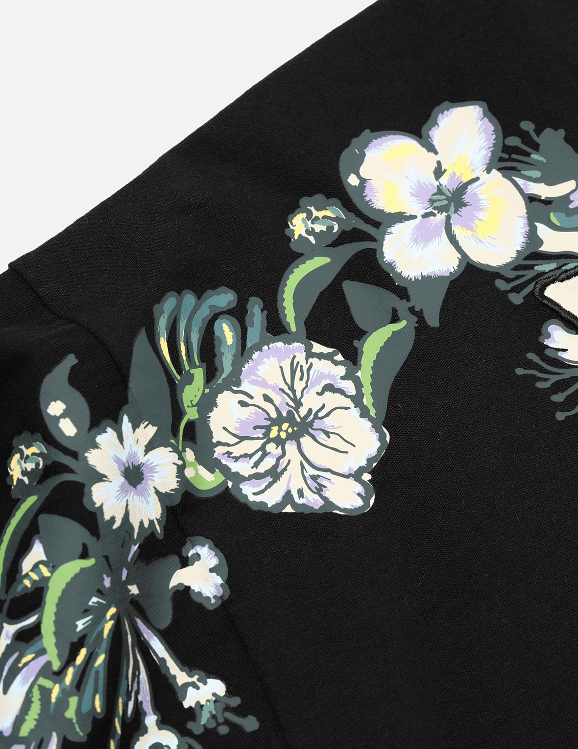 Floral Daicock and Logo Embroidery Loose Fit T-Shirt - 6