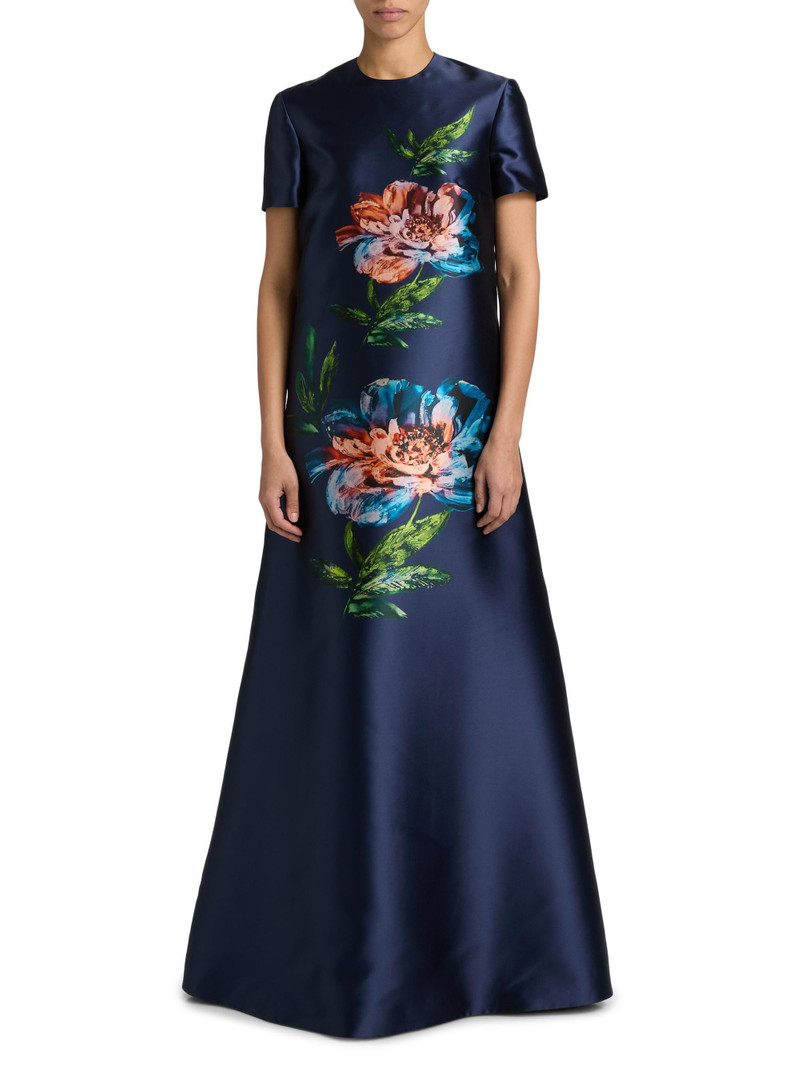 Women's Petals, Spice, & Whispers Of Plumage A-Line Gown - Navy 3