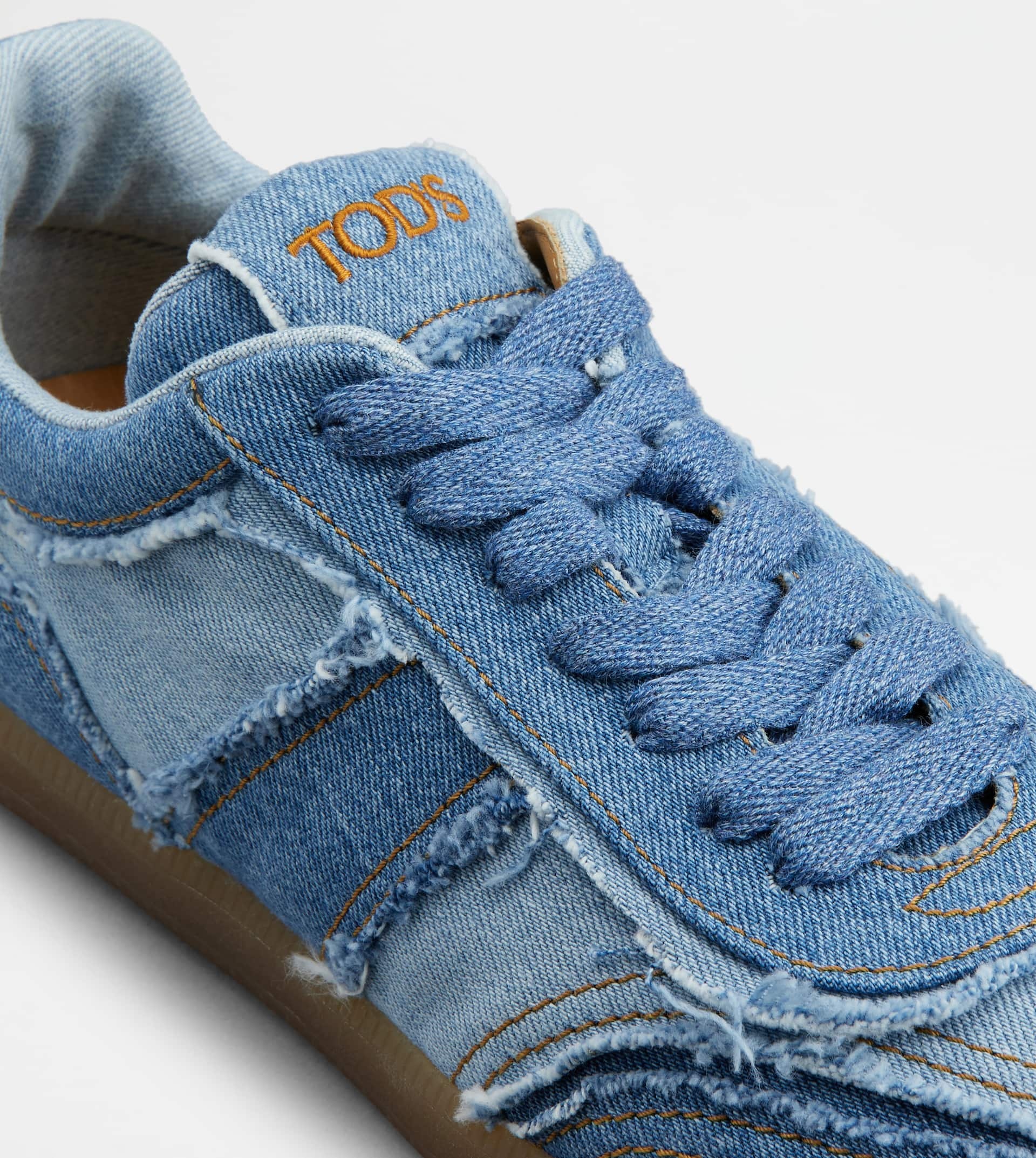 TOD'S TABS SNEAKERS IN DENIM - LIGHT BLUE, BLUE - 5