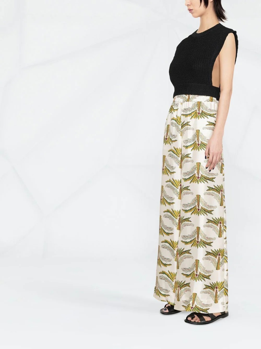 intarsia-knit cropped top - 3