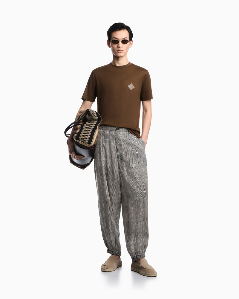 SLIM-FIT LYOCELL-BLEND JERSEY T-SHIRT WITH LOGO PATCH 2