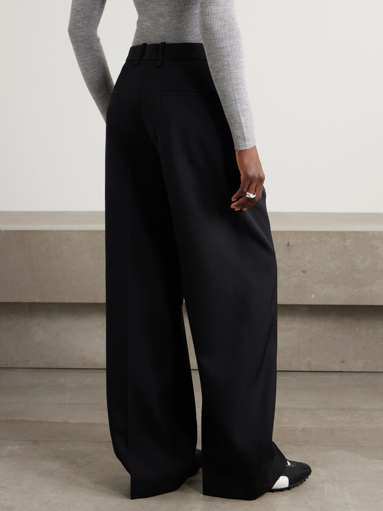 Wool-gabardine pants Black - 4