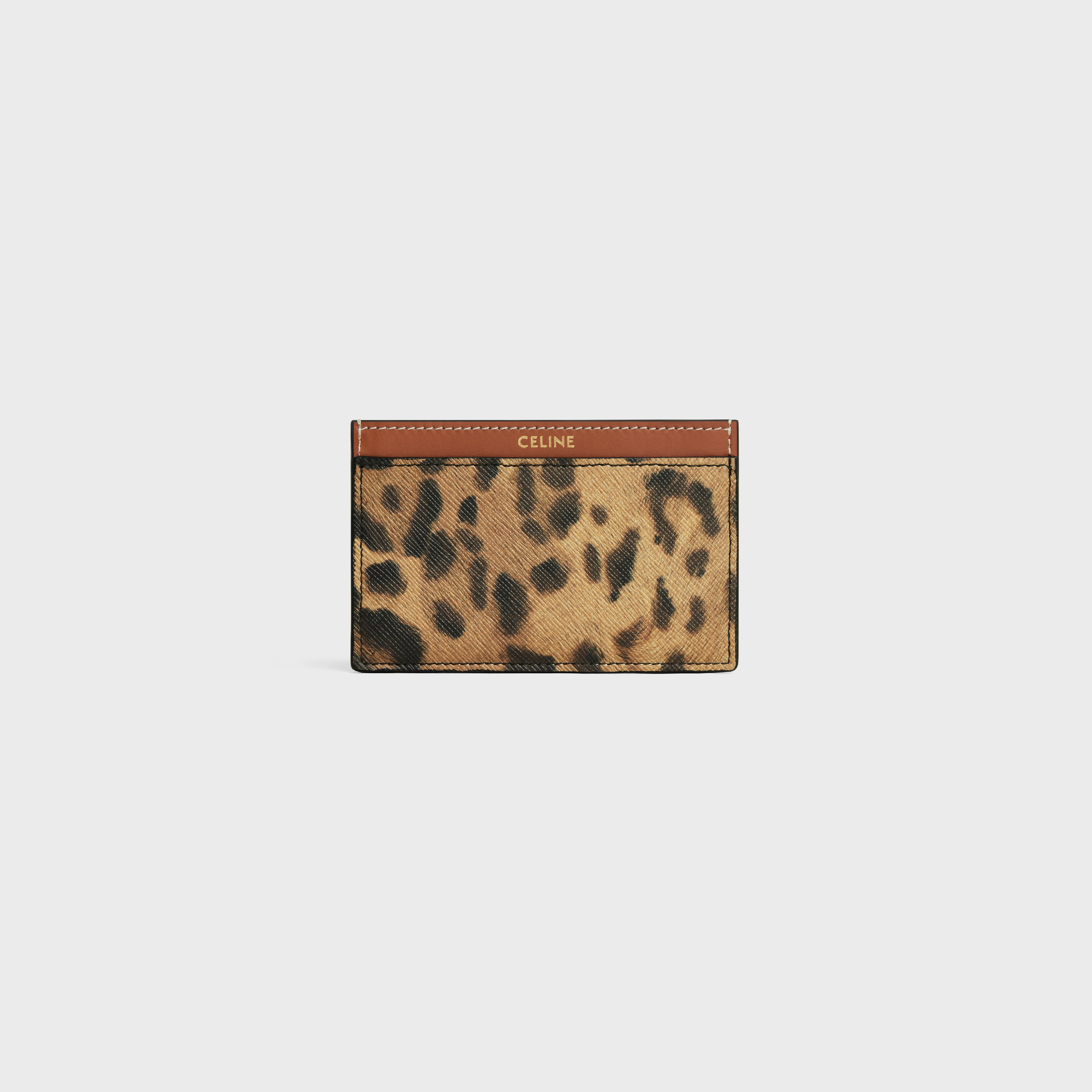 Card holder in Celine Canvas with leopard print and calfskin - 1