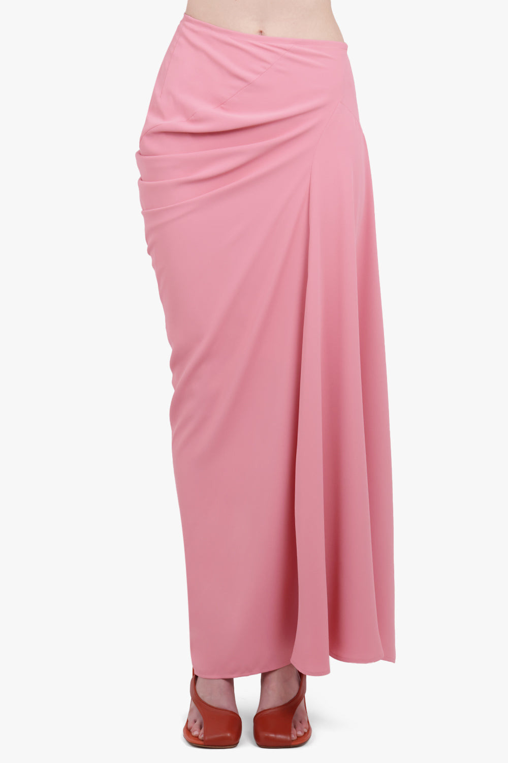 SAREN ASYMMETRIC RUCHED MAXI SKIRT | PINK - 3