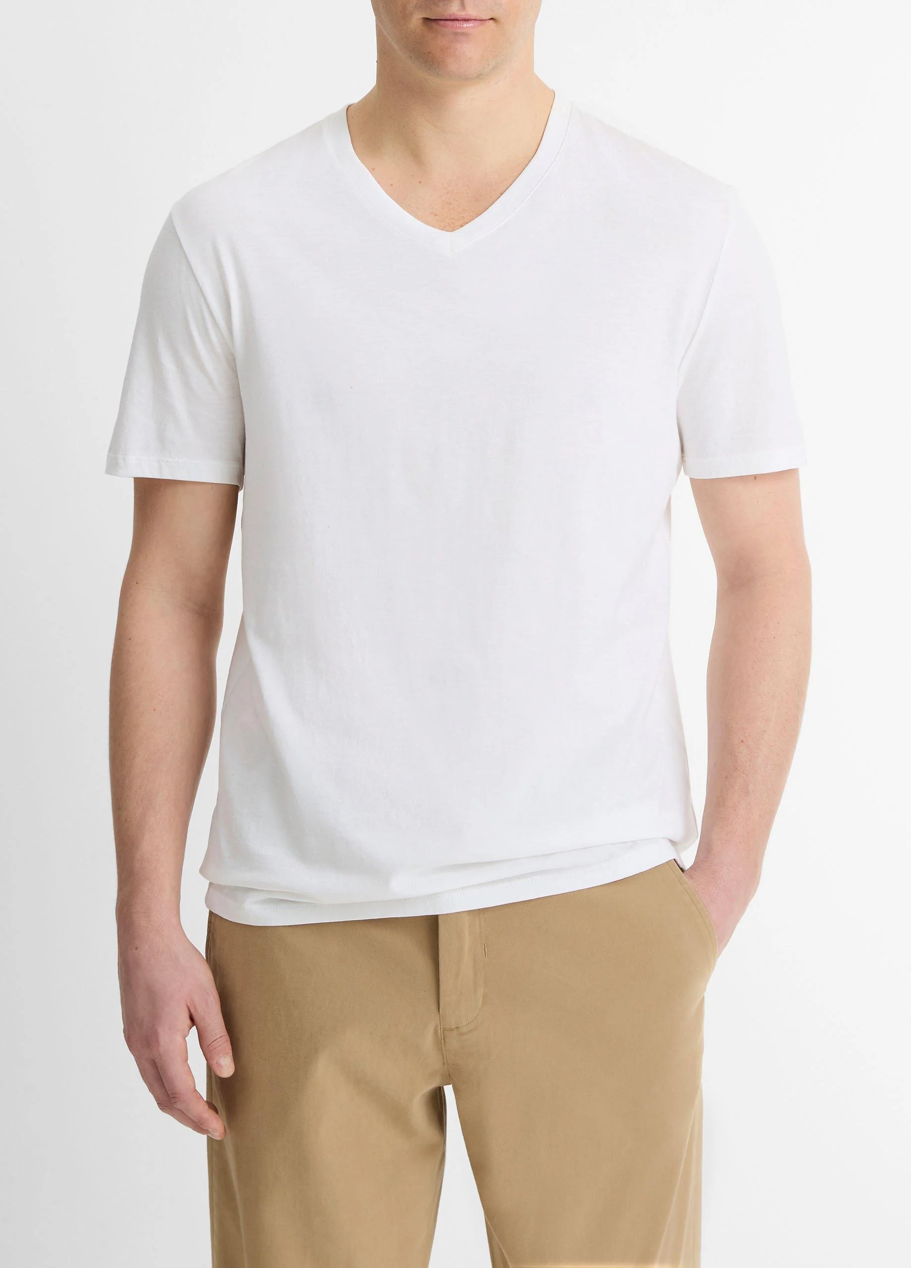 Pima Cotton V-Neck T-Shirt - 1