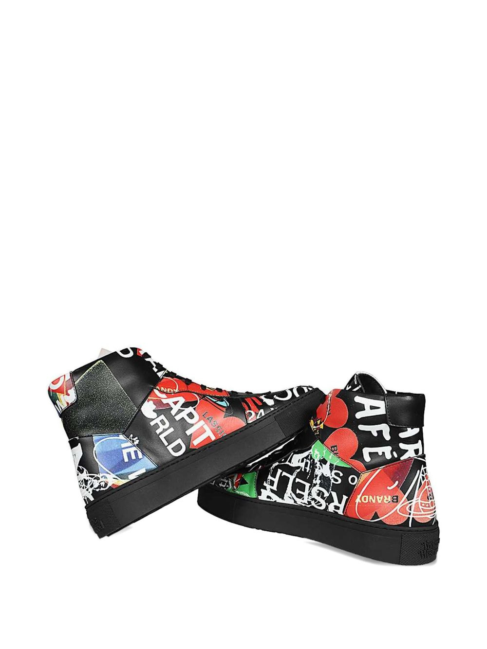 leather high-top sneakers - 3