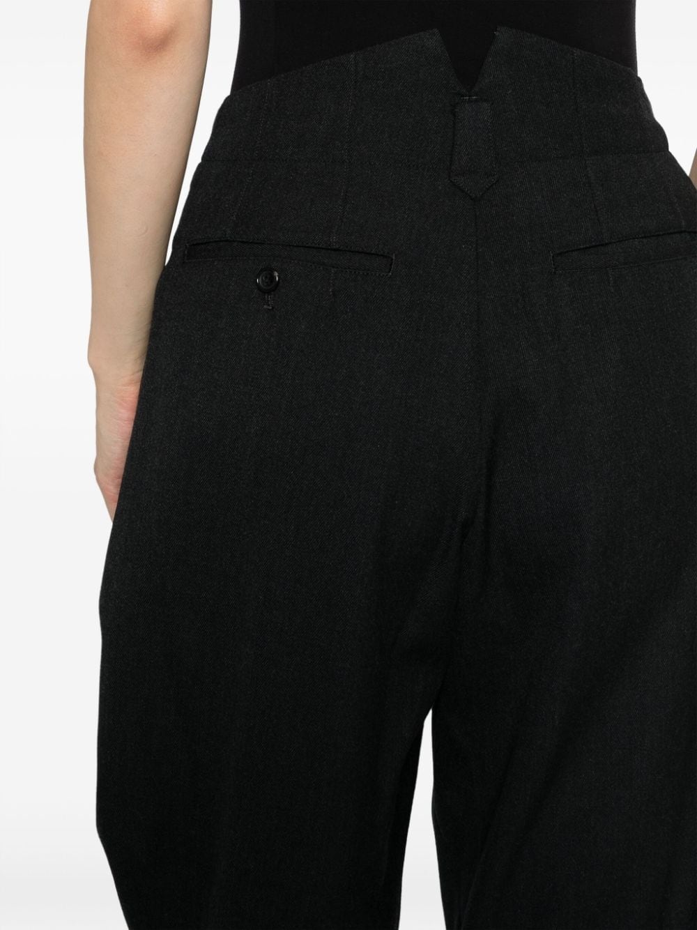 concealed-fastening wool cropped trousers - 5