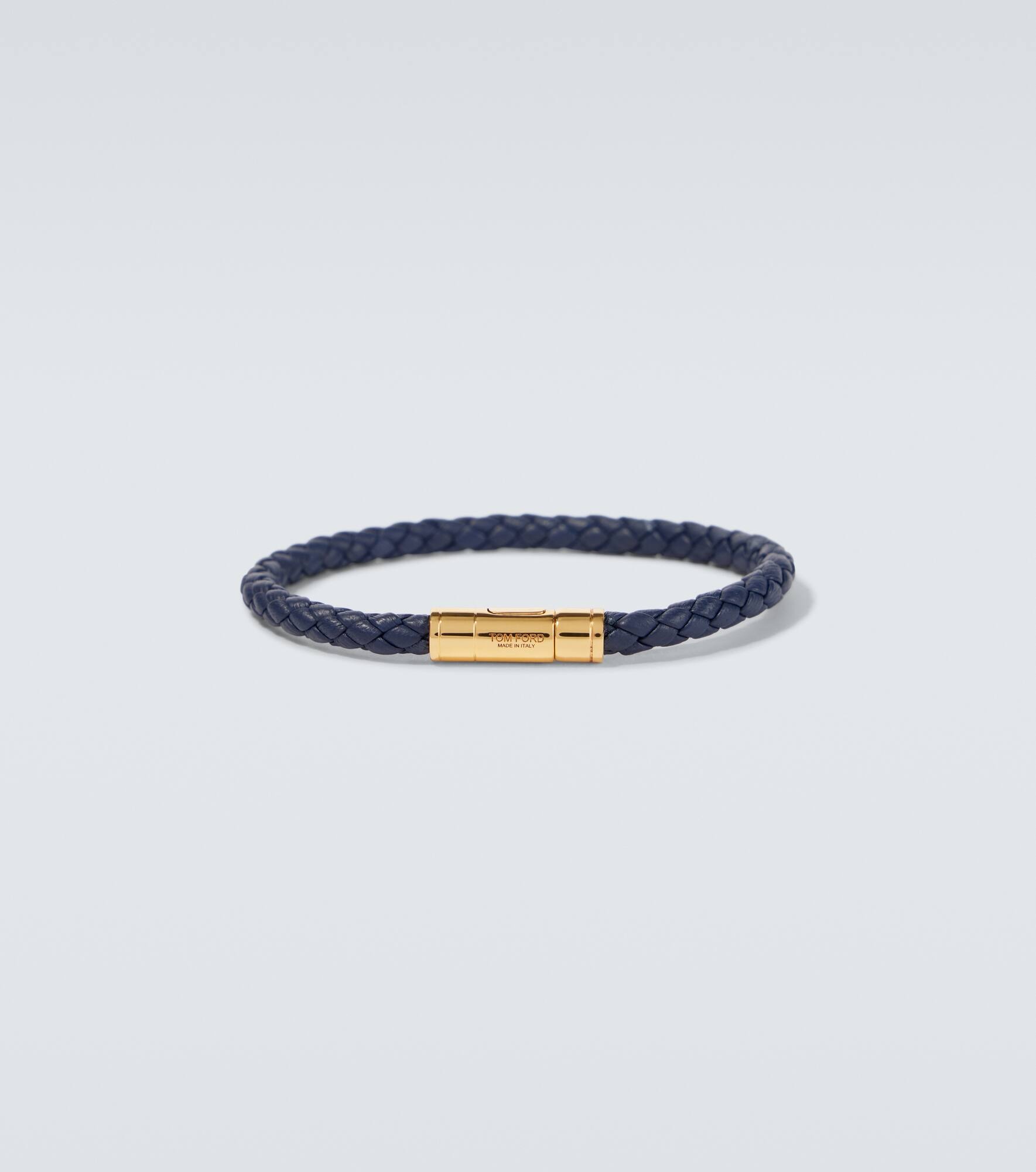 Logo braided leather bracelet - 1