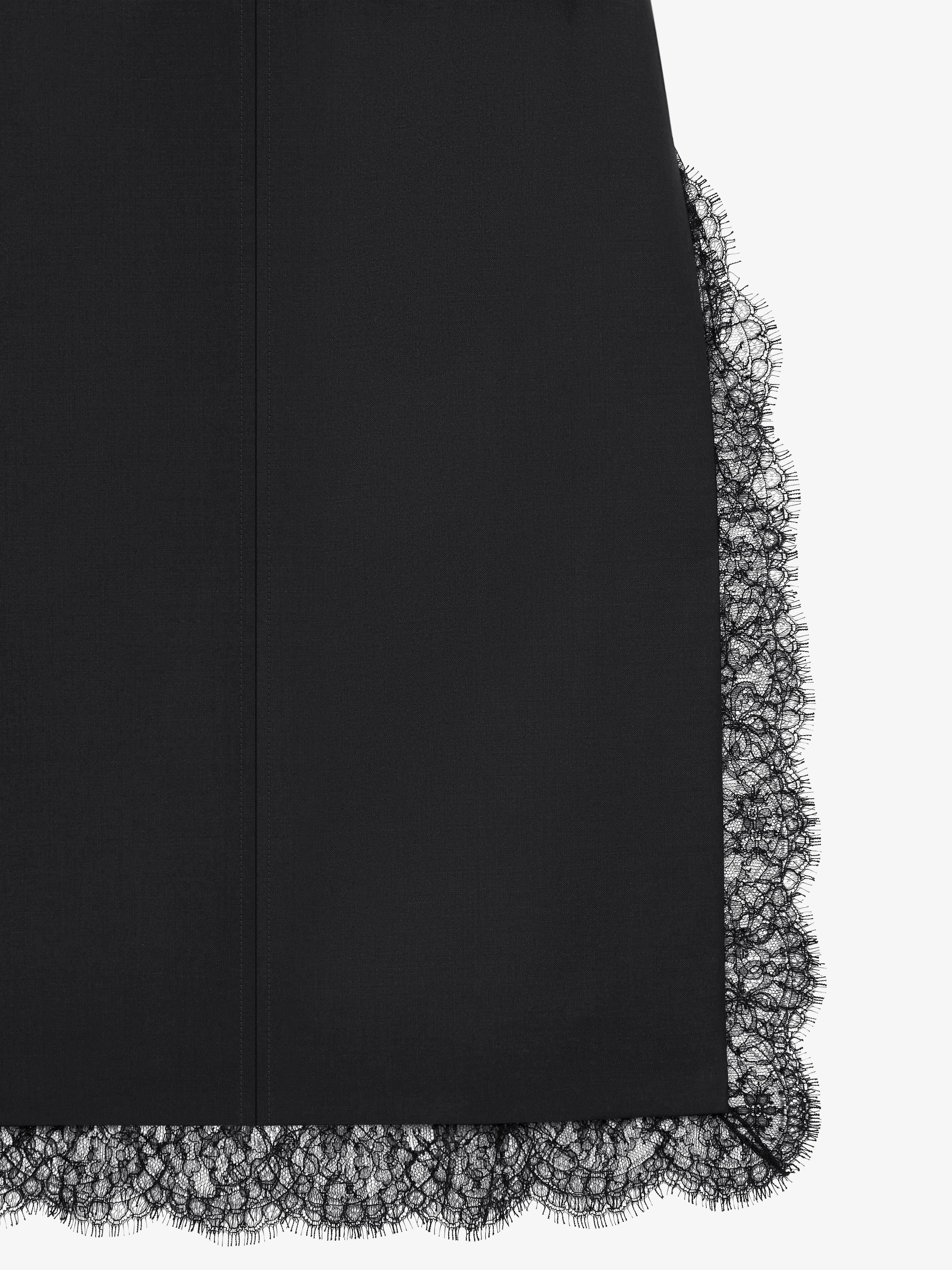 SKIRT IN WOOL AND MOHAIR WITH LACE - 5