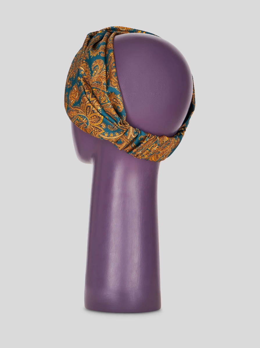 LEAFY PAISLEY CRÊPE DE CHINE HEADBAND - 3