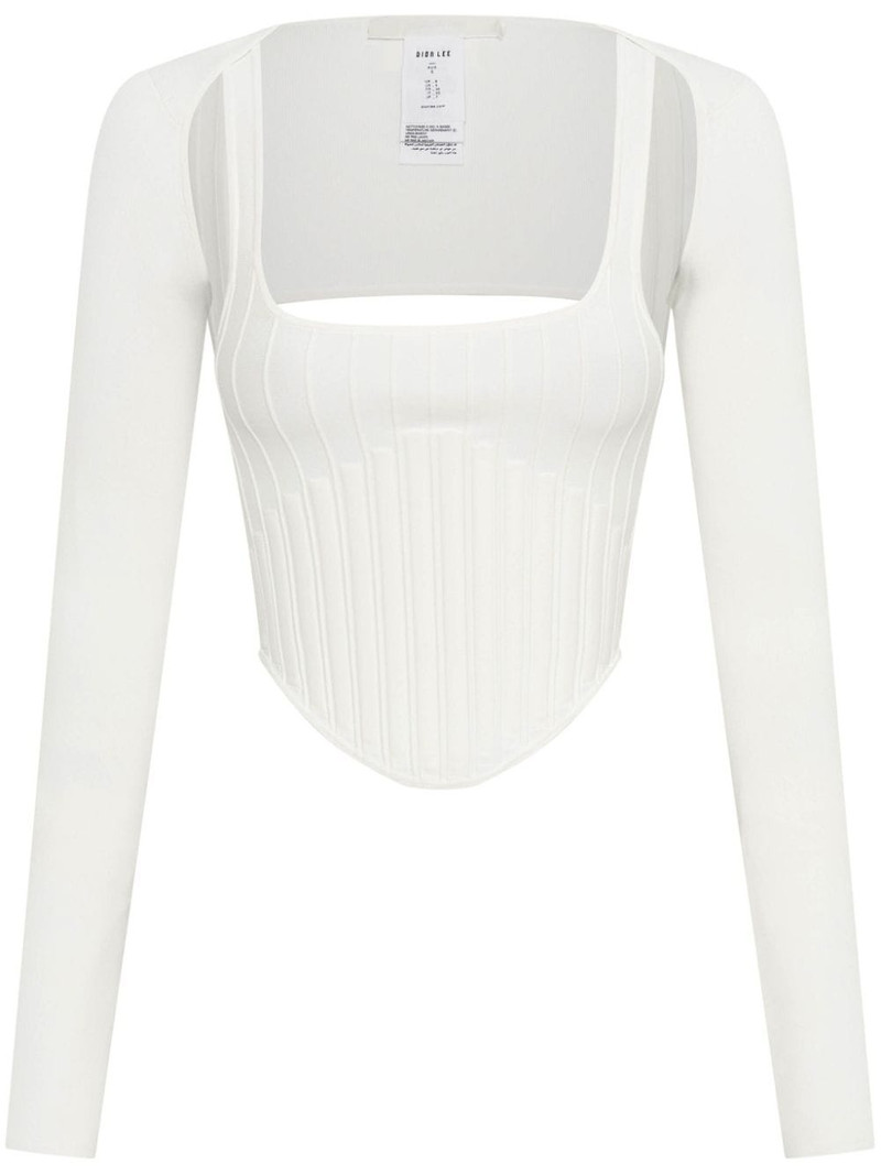 long-sleeve corset top - 1