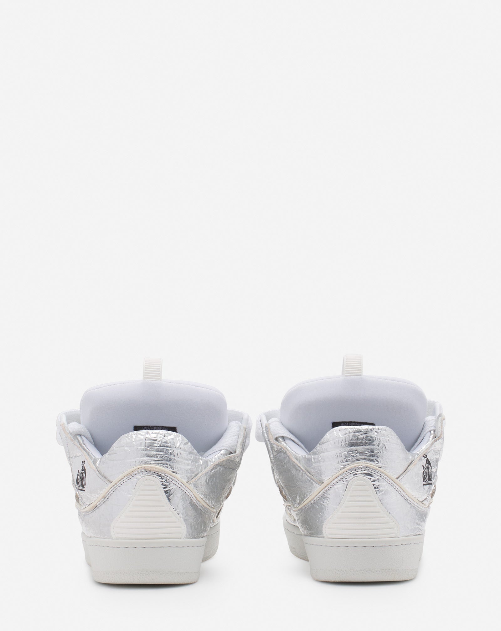 CURB SNEAKERS IN CRINKLED METALLIC LEATHER - 4