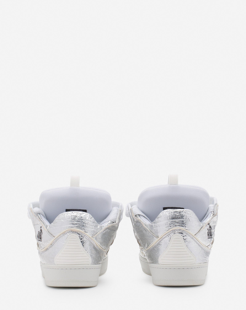 CURB SNEAKERS IN CRINKLED METALLIC LEATHER 4