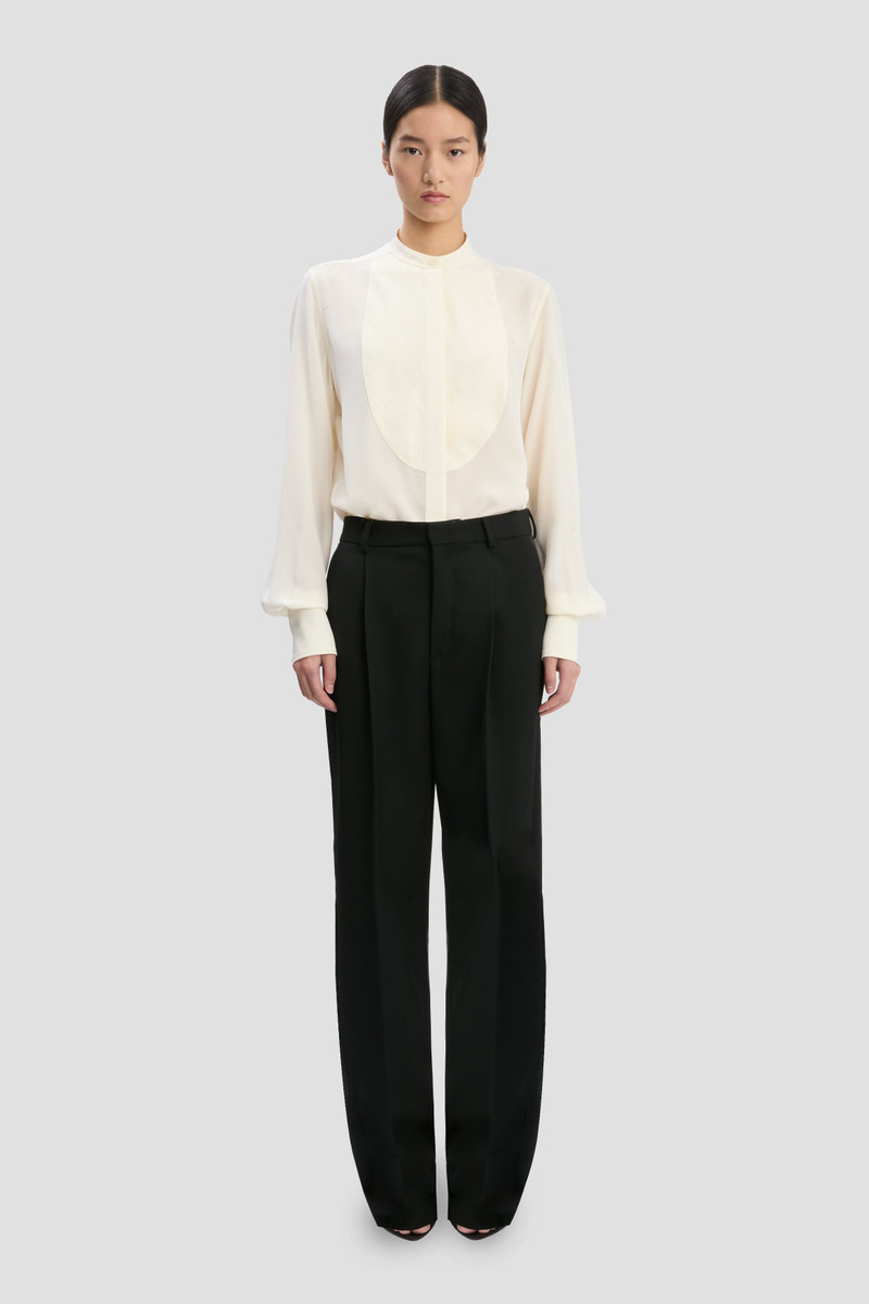 Victoria Beckham Bib Detail Shirt In Ivory outlook