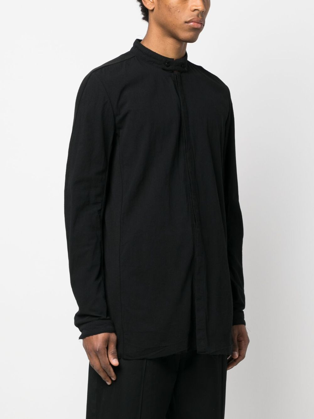 stand-up-collar long-sleeve cotton shirt - 3