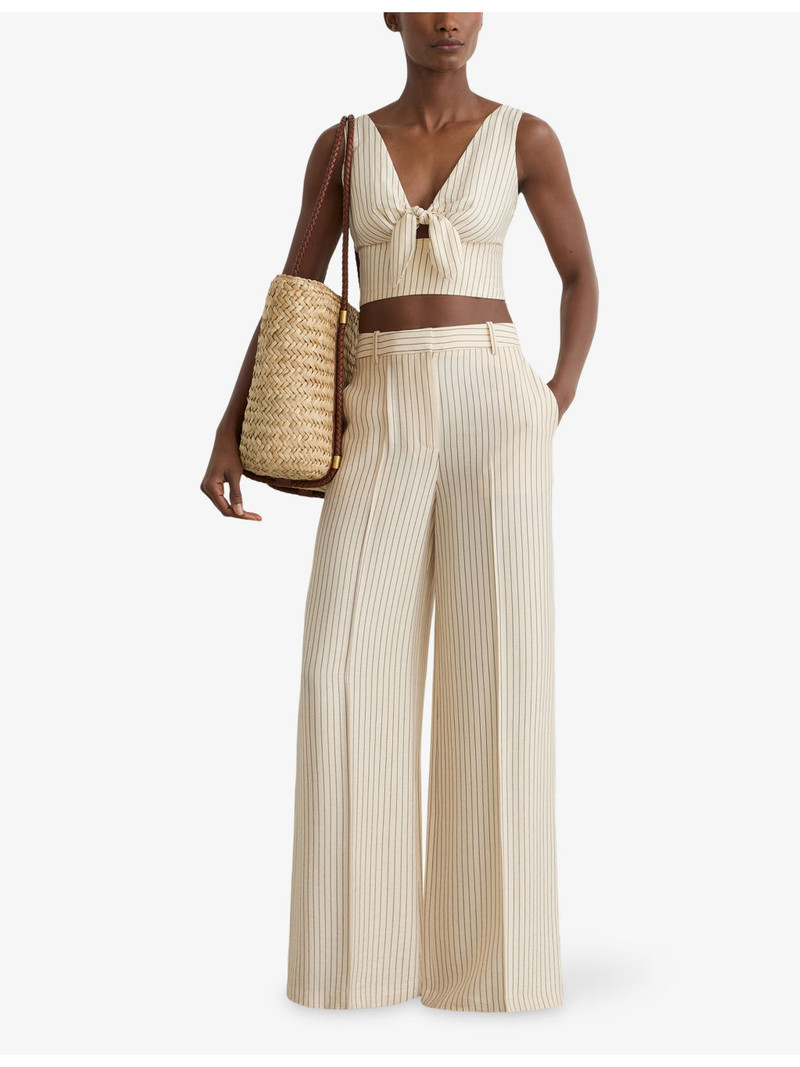 REISS Jayce Cropped Woven Top outlook