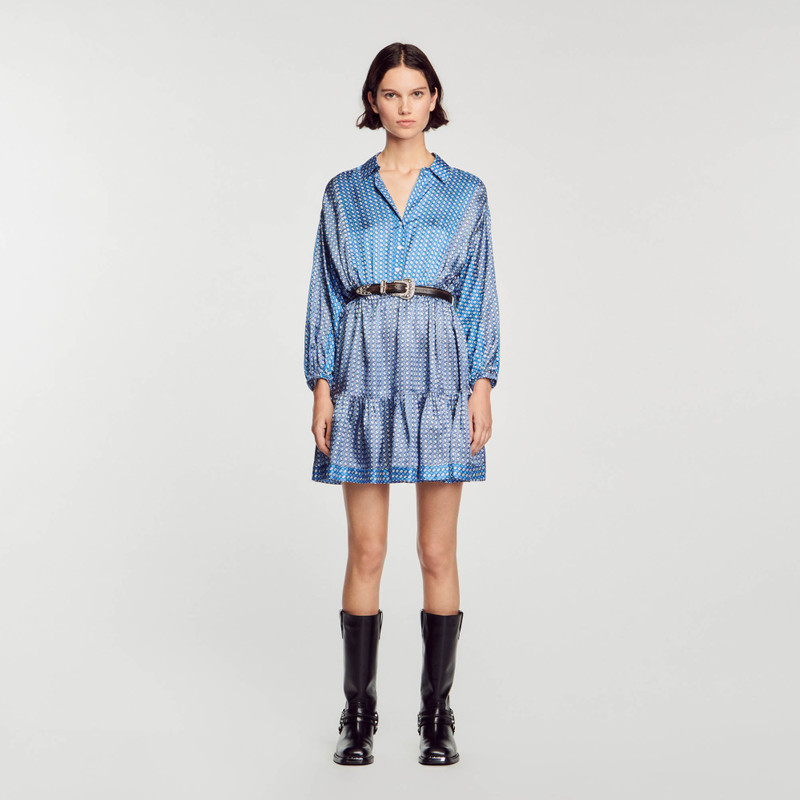 Sandro Short tie-print dress outlook