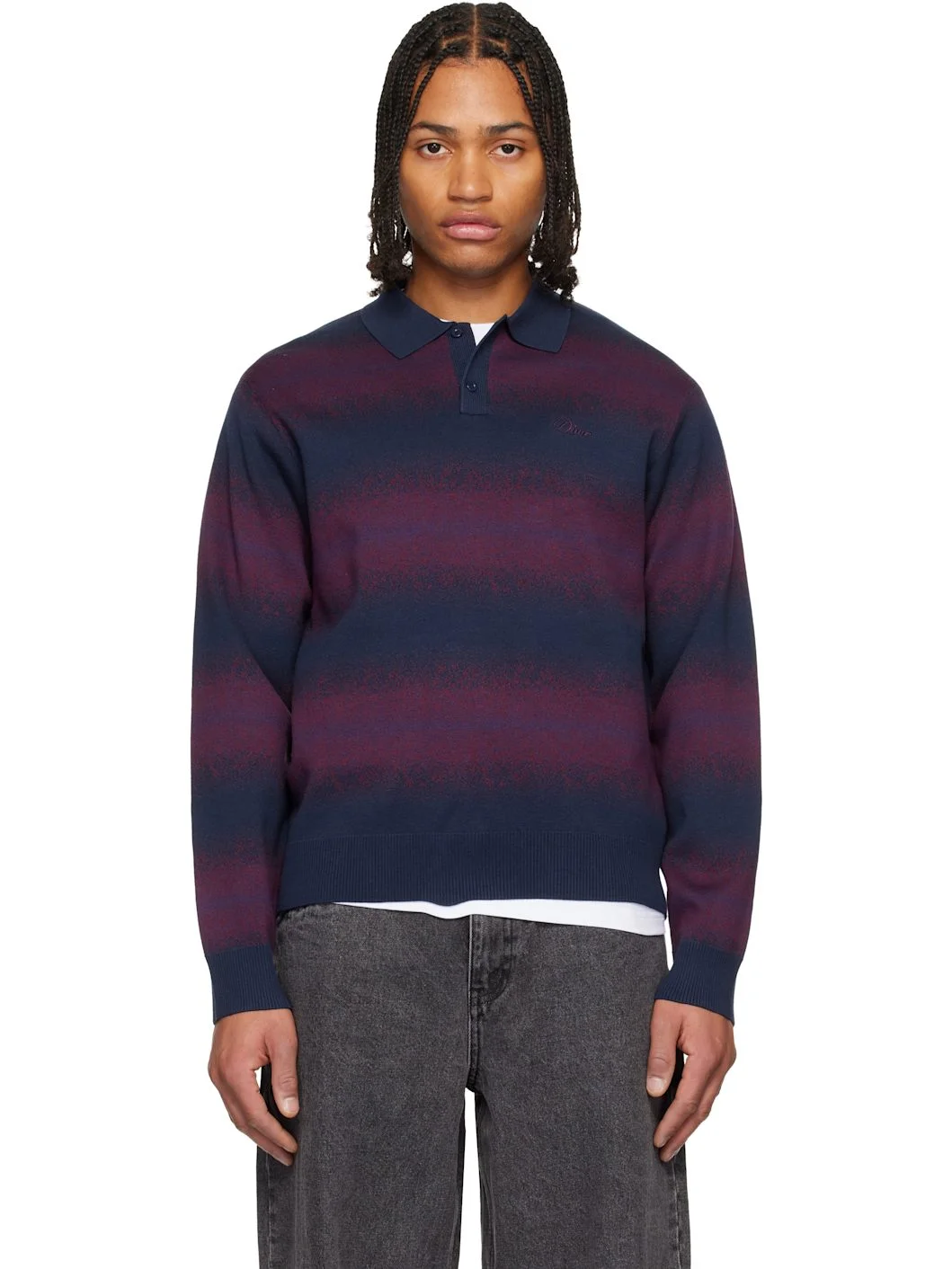 Navy & Red Striped Rugby Sweater - 1