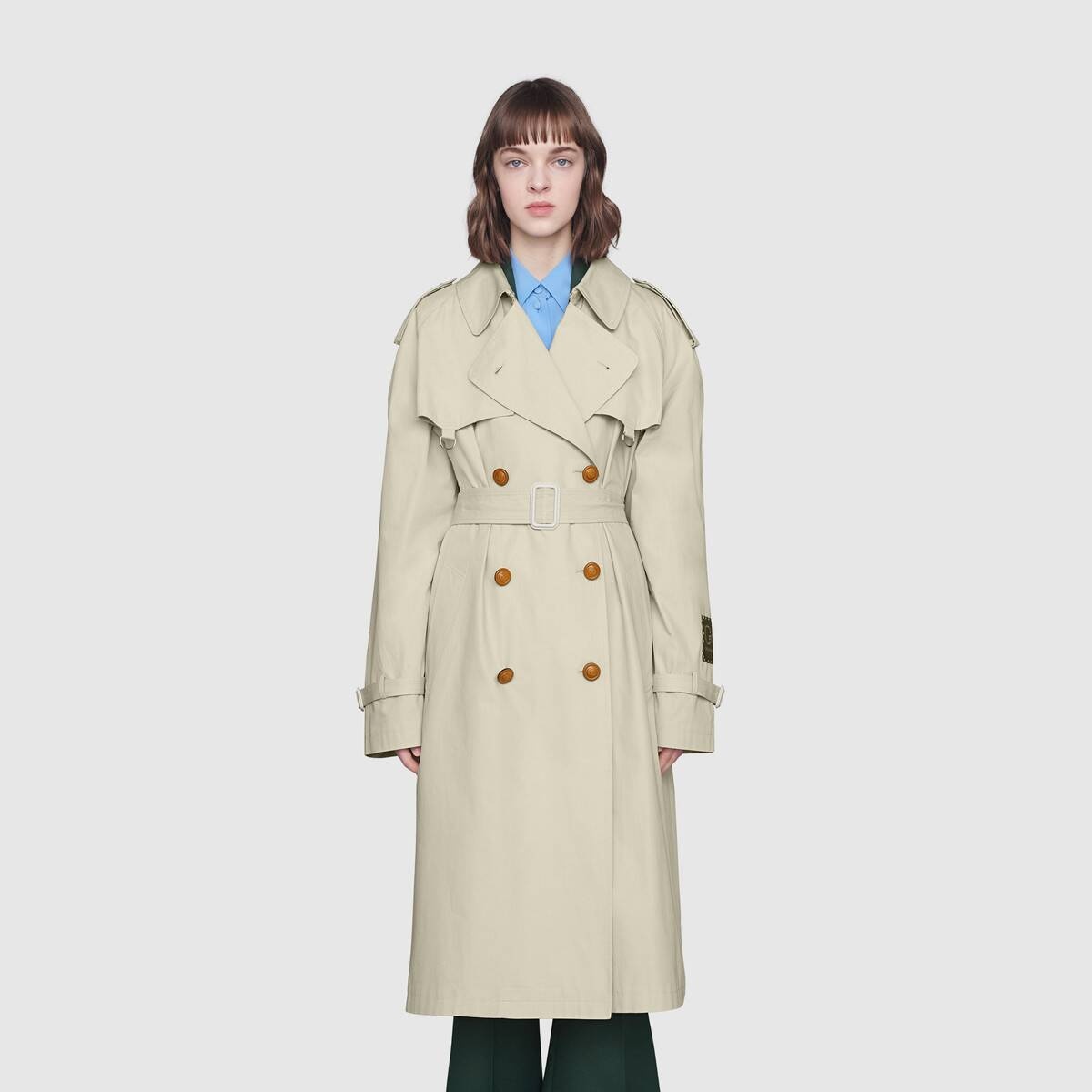 Cotton trench with Gucci label - 3