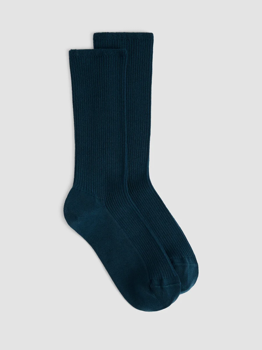 Ribbed Knit Trouser Sock - 1