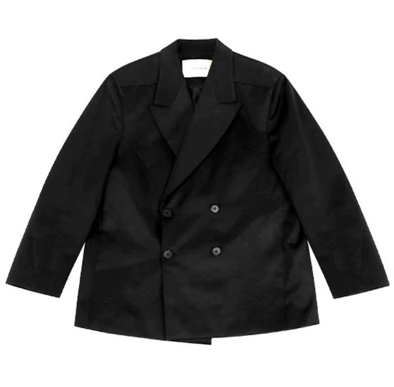 DOUBLE BREASTED BLAZER BLACK SATEEN 1