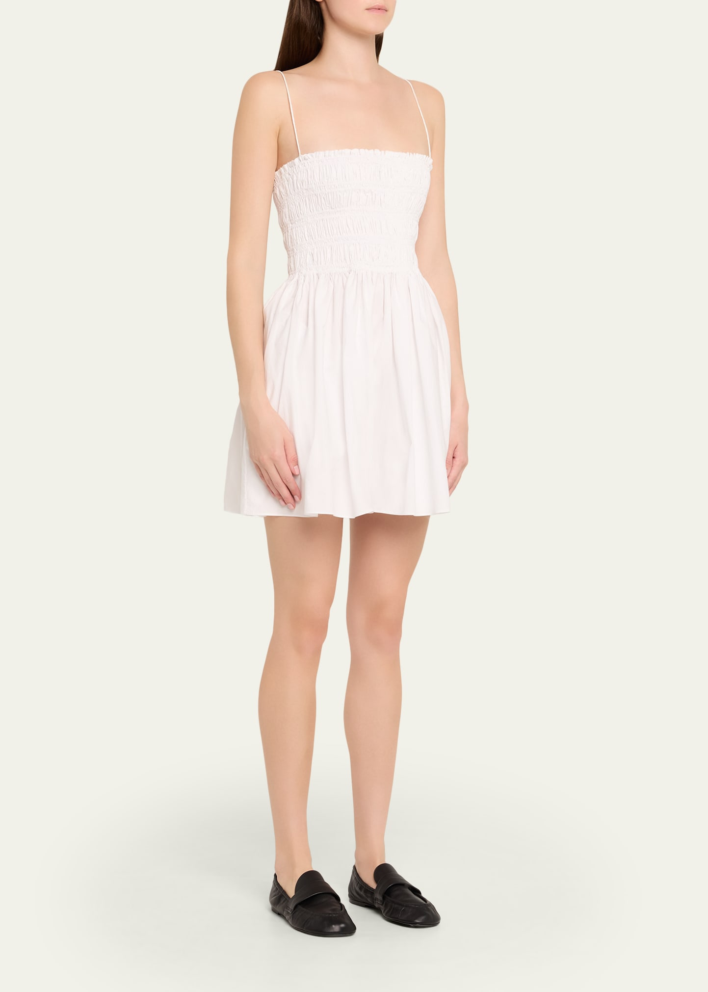 Shirred Bodice Mini Dress - 4