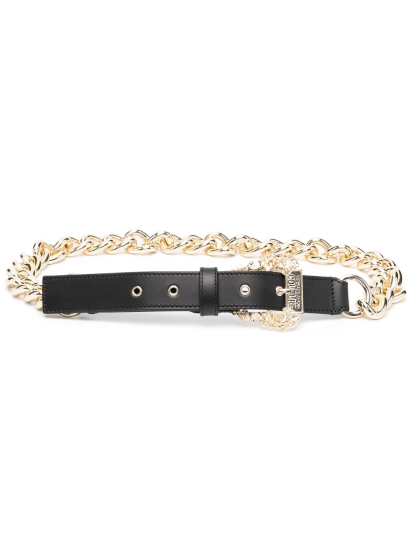 chain-link leather belt - 1