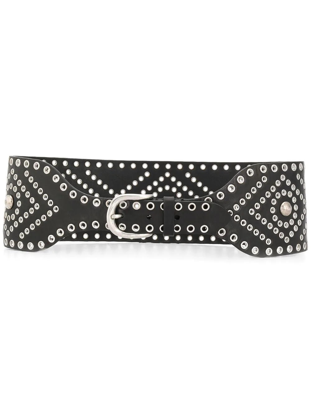 studded leather waist belt - 1