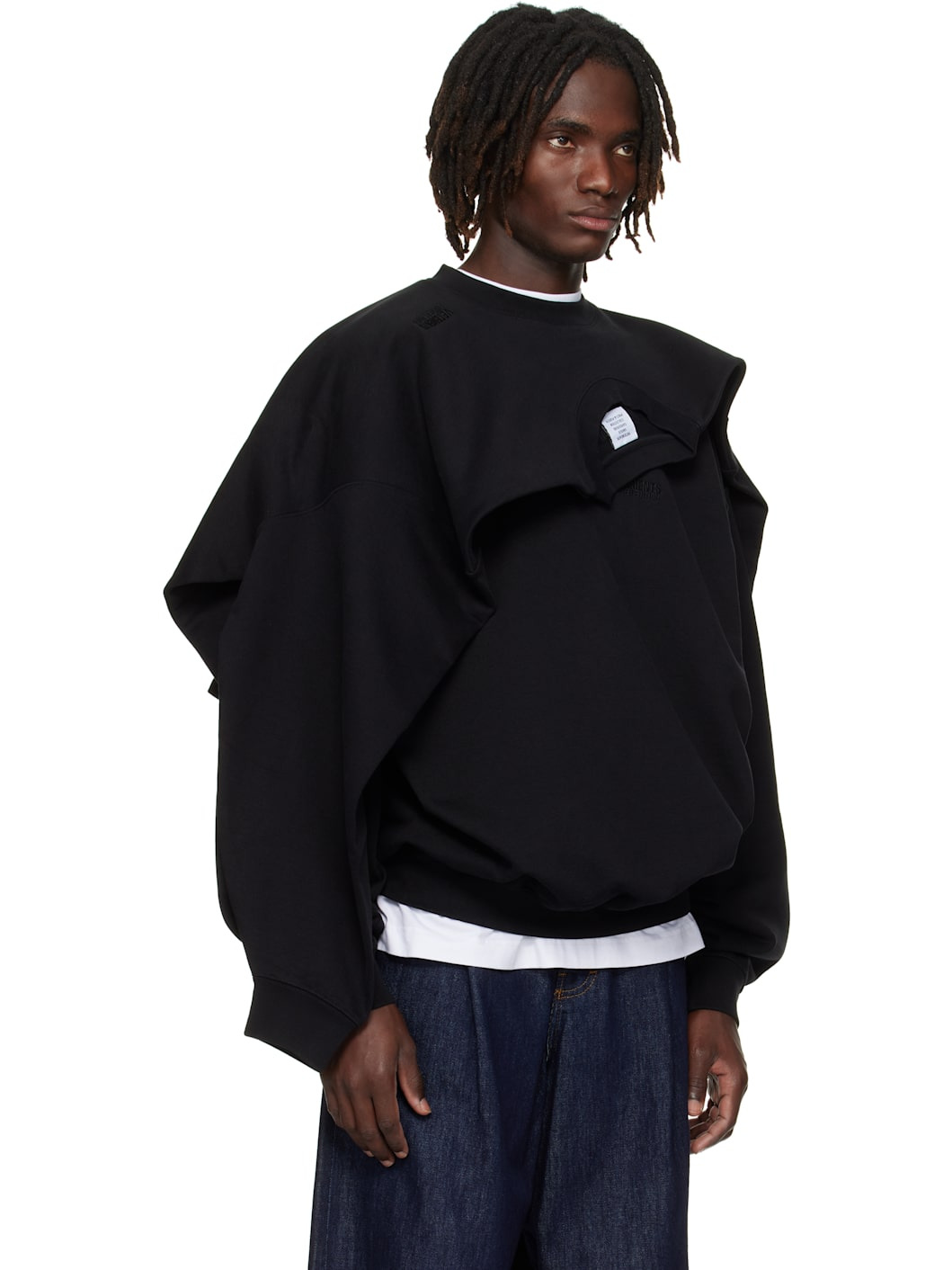 Black Double Layered Sweatshirt - 2