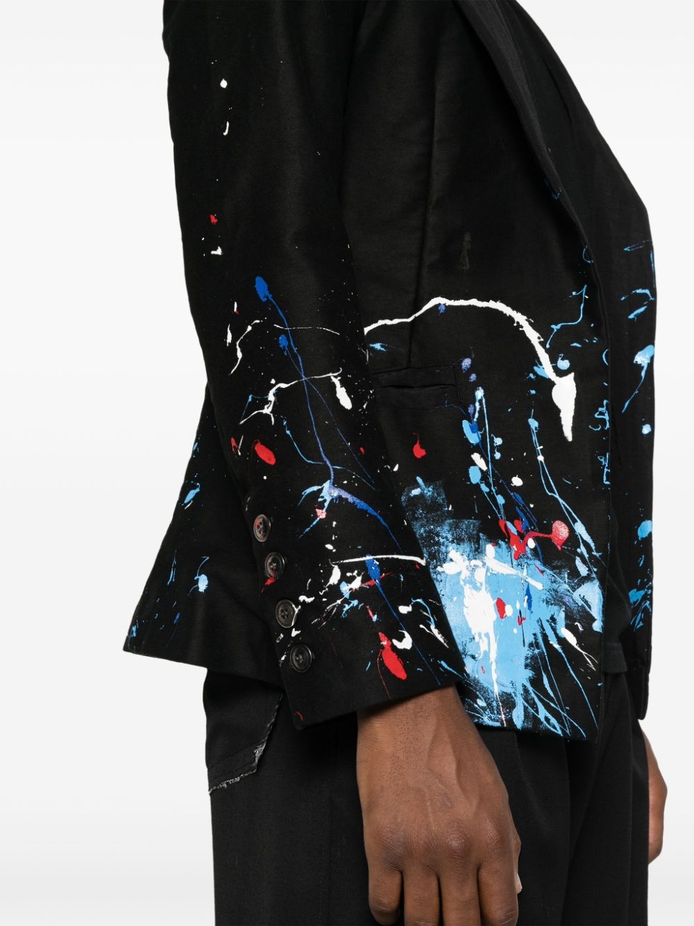 Moleskin paint-splatter blazer - 5