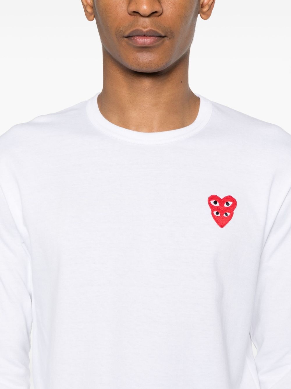 heart-patch cotton T-shirt - 5