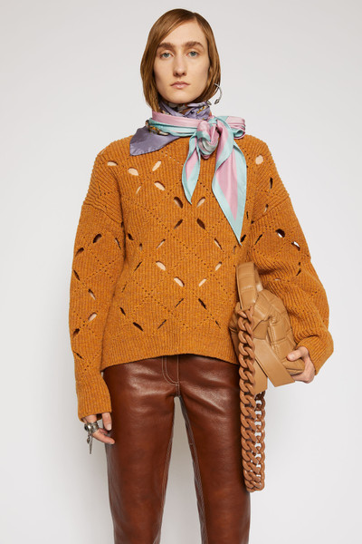 Acne Studios Argyle wool sweater cognac brown outlook