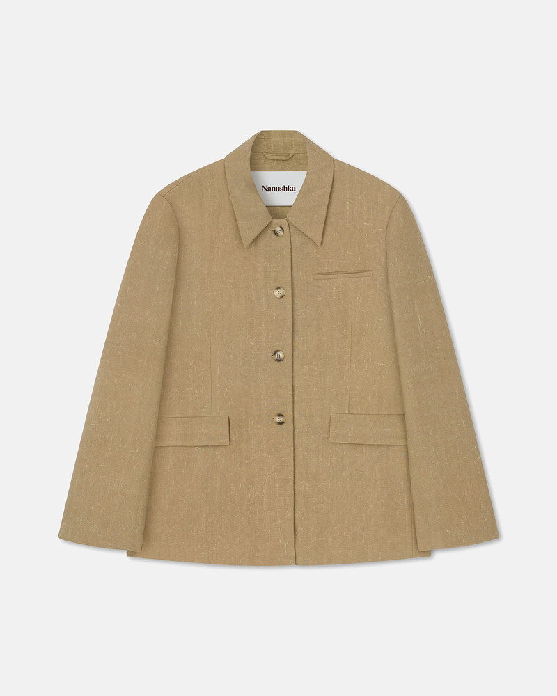 HADASA - Silk-blend tweed blazer - Wax 1