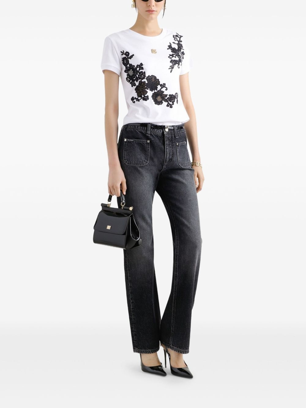 logo-plaque jeans - 2