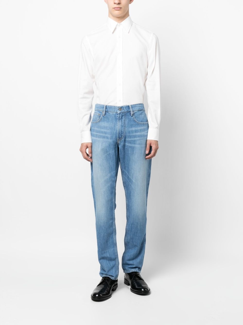 stonewashed straight-leg jeans - 2