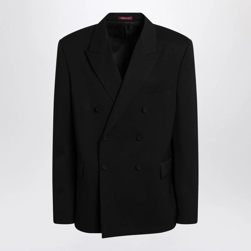 Gucci Black Double-Breasted Wool Suit Men - 1
