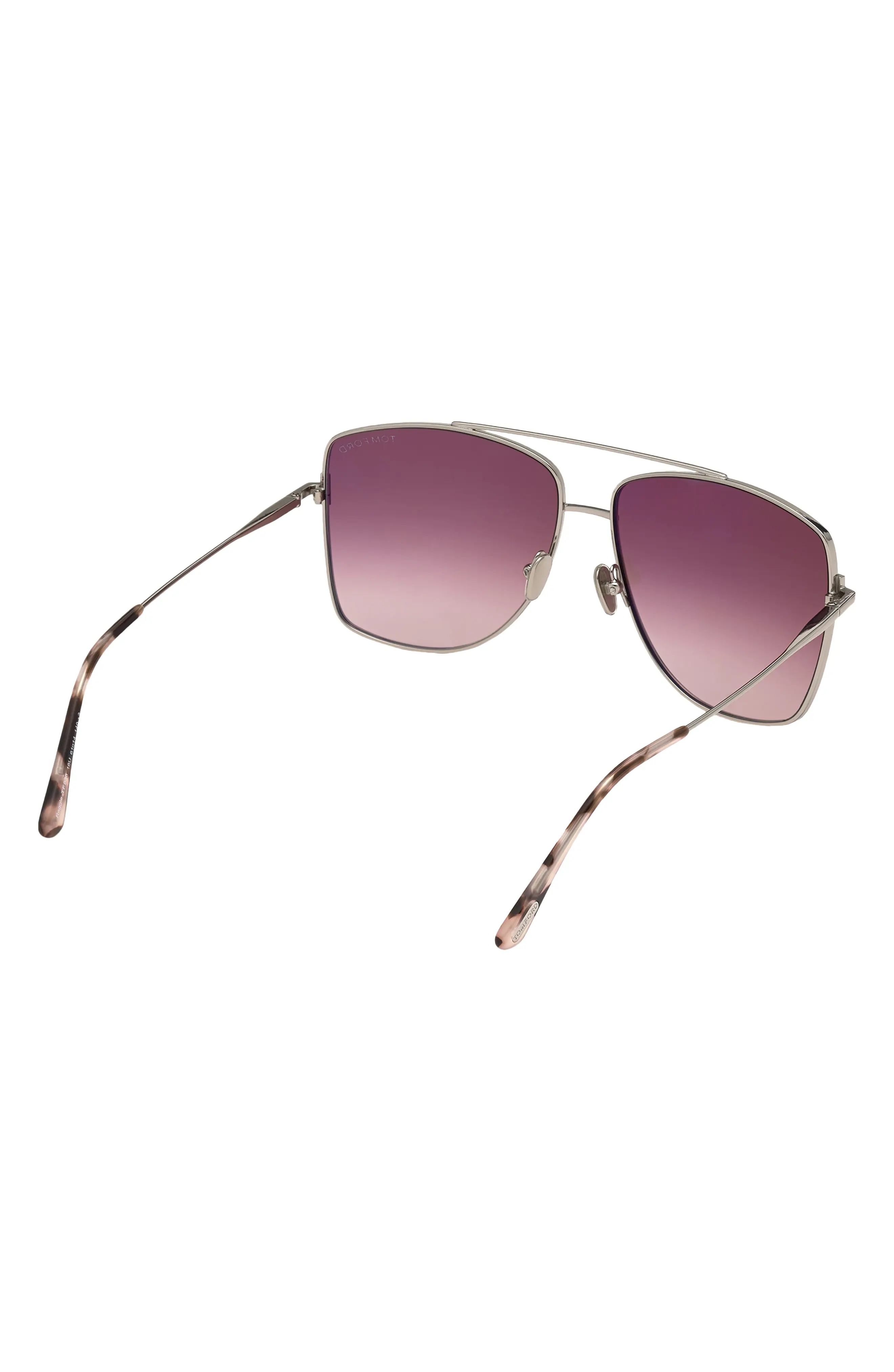 Reggie 61mm Gradient Aviator Sunglasses in Palladium/Bordeaux Mirror - 3