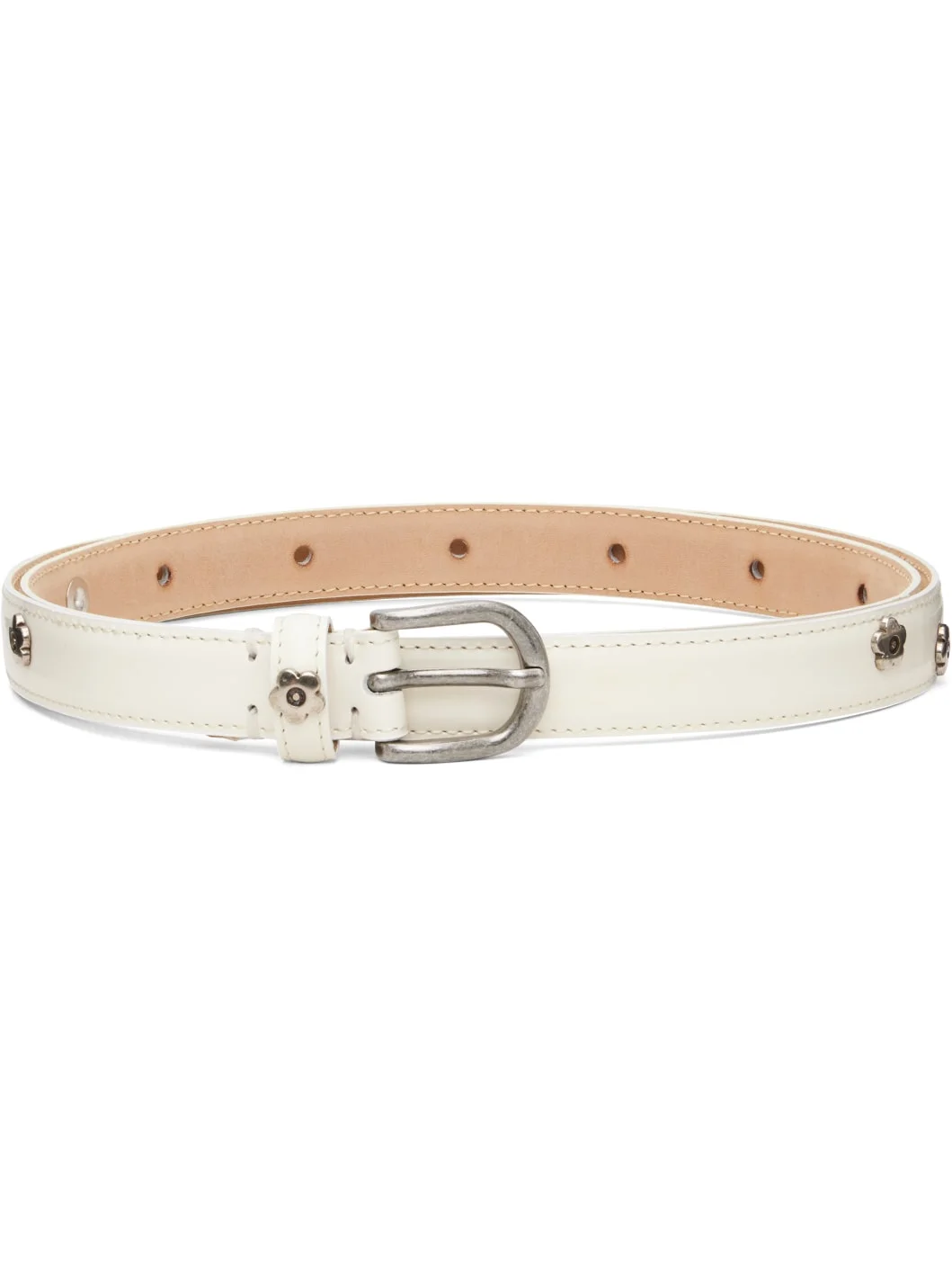 White Leather Purpose Belt - 1