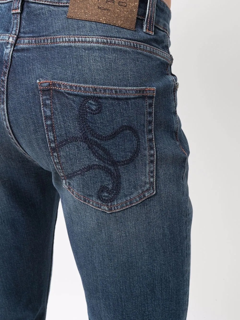 embroidered-paisley straight-leg jeans - 5