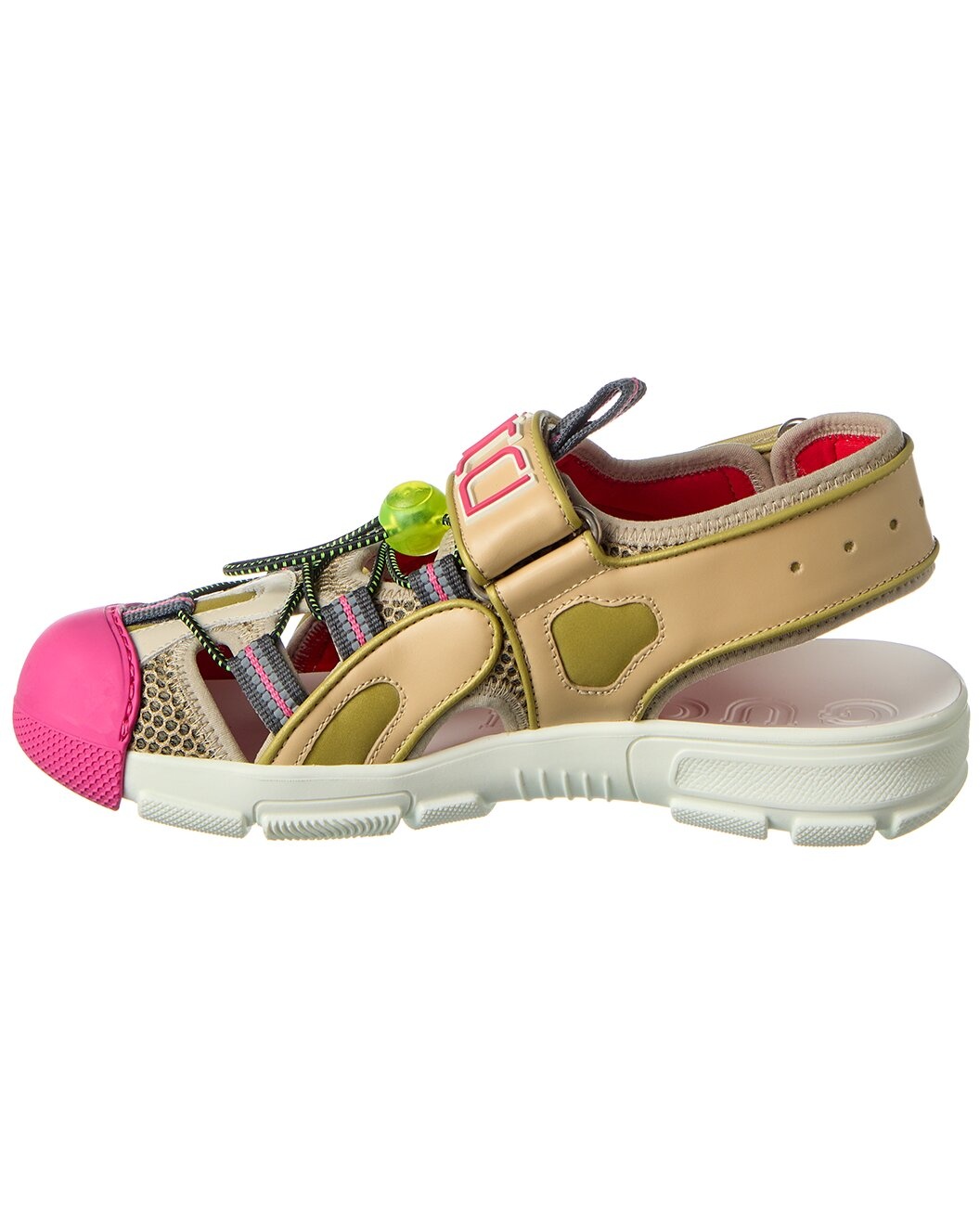 Gucci Logo Leather & Mesh Sandal - 2