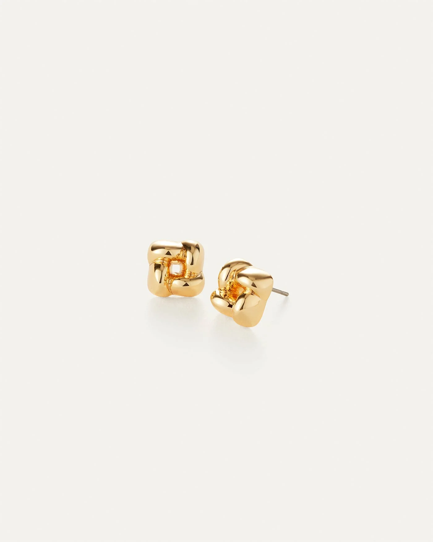 Mini Woven Square Earrings - 1
