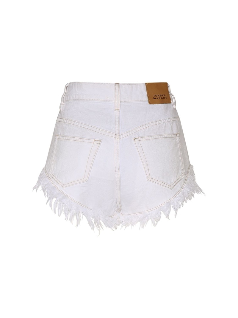 Eneidao fringed cotton denim shorts - 3