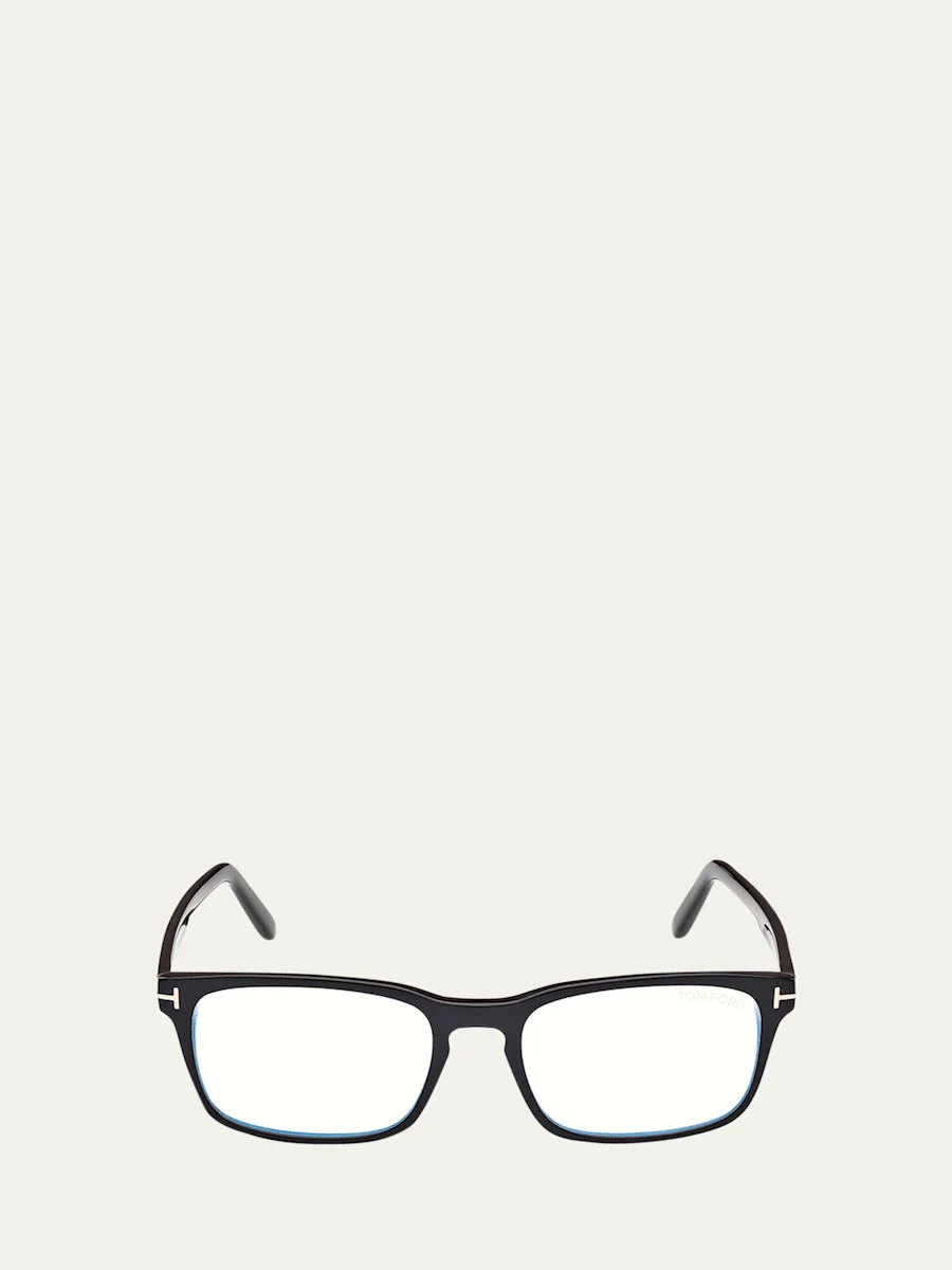 Blue Blocking Acetate Rectangle Glasses - 1