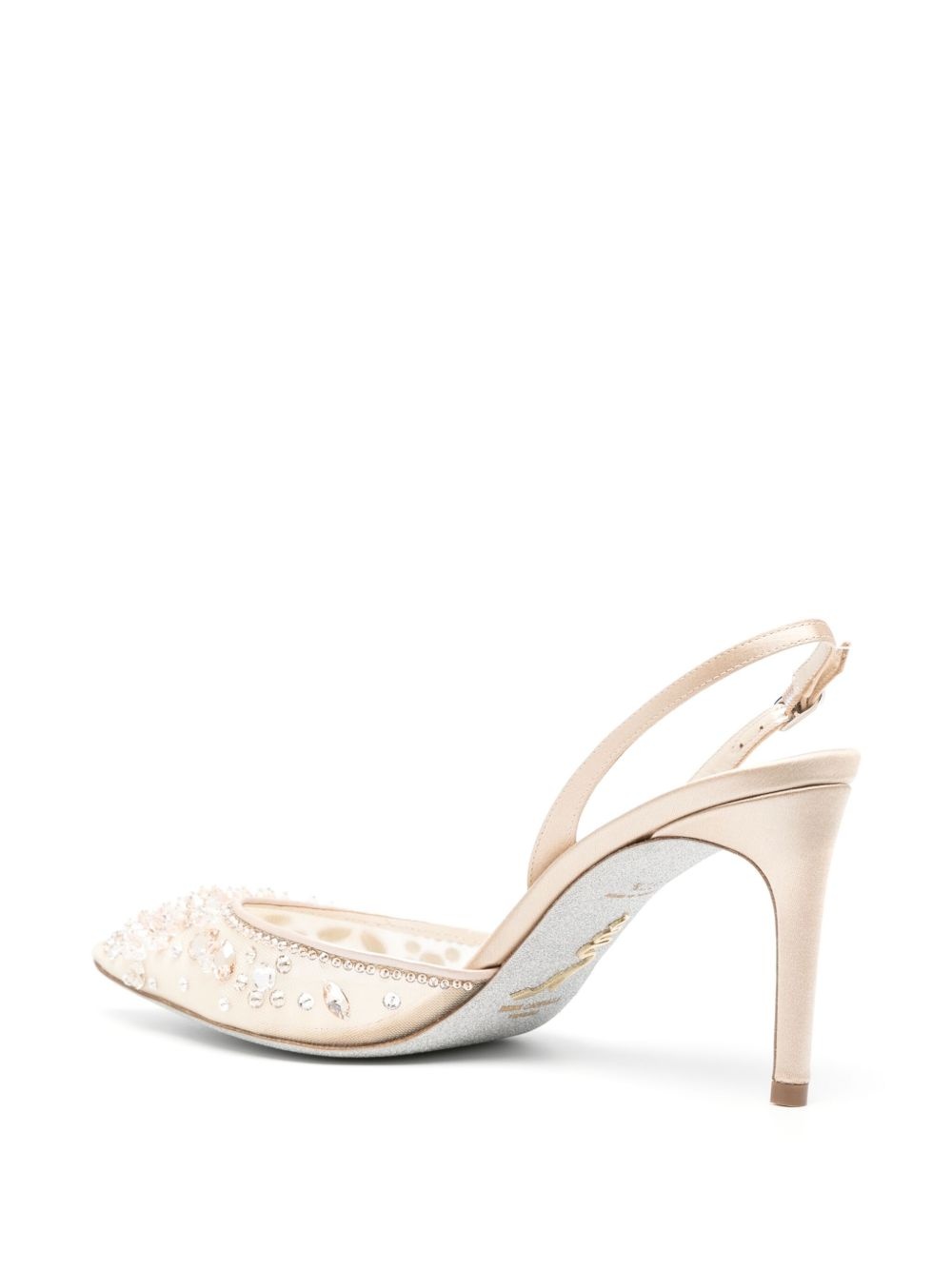 90mm bead-embellished slingback pumps - 3