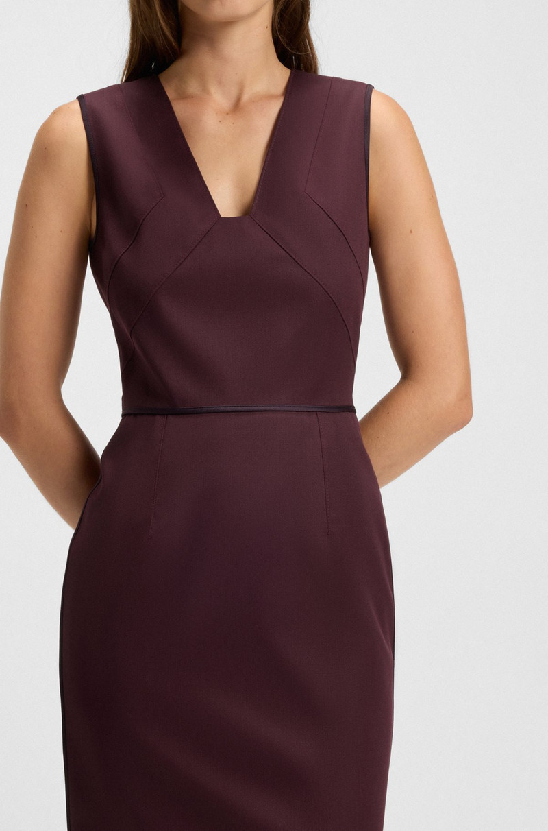 PIPED-WAISTBAND DRESS IN VIRGIN WOOL 6