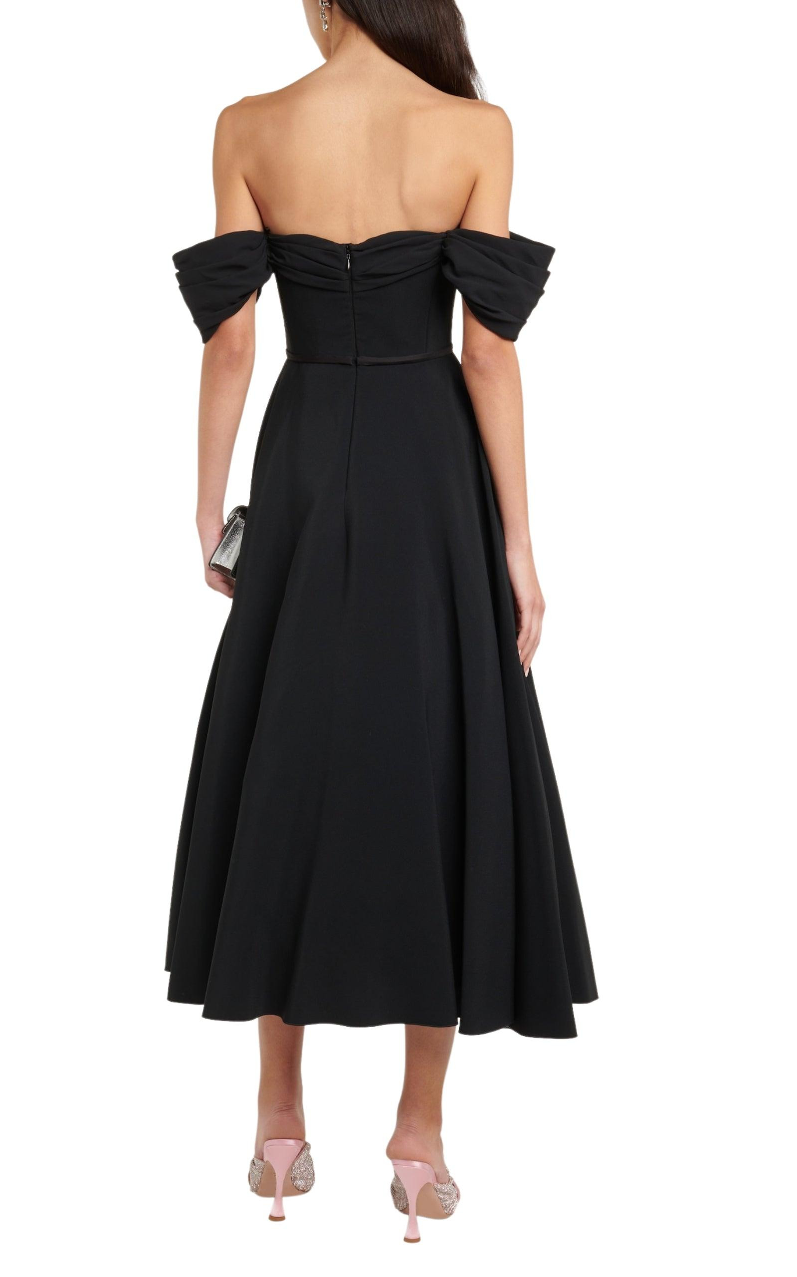 Off-shoulder Flared Midi Dress - 4